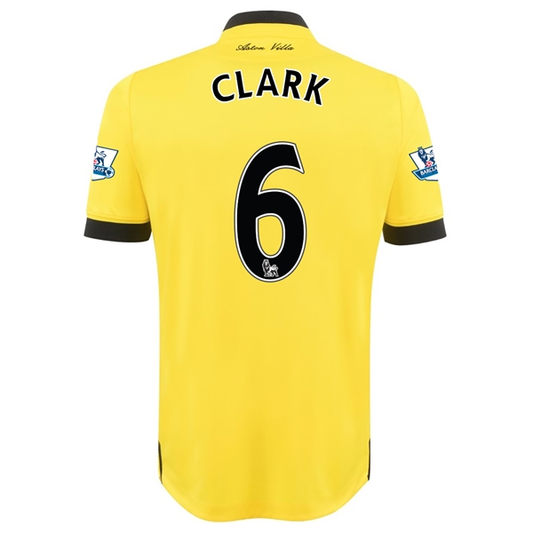 Aston Villa 2015-16 CLARK #6 Away Soccer Jersey